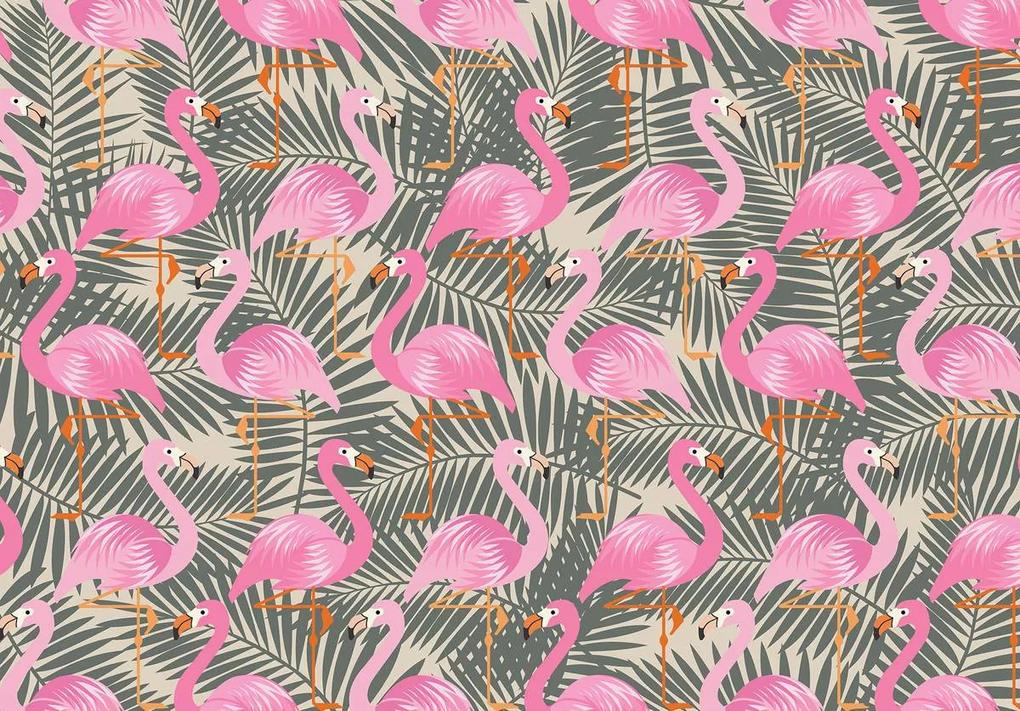 Fototapet - Flamingo - roz spre gri (152,5x104 cm), în 8 de alte dimensiuni noi