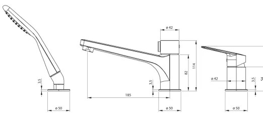 Deante BGJ_N13M - Set pentru cadă cu baterie JASMIN, negru