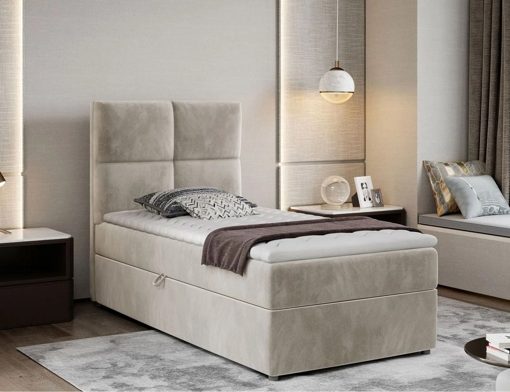 Pat lemn masiv BoxSpring Rivia 90x200 Material Paros 02 Mobarta