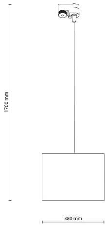 Lustră pe cablu pentru sistem de șină TRACER 1xE27/15W/230V d. 38 cm negru/maro