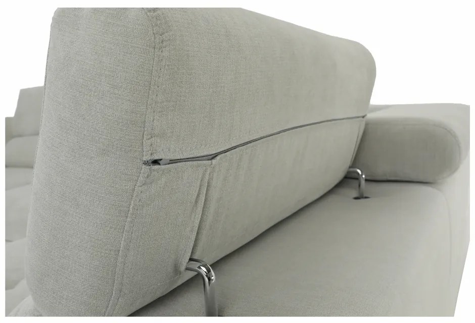 Colţar, material textil gri deschis, model dreapta, BUTON P