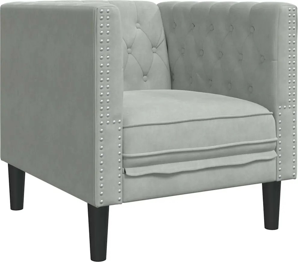 vidaXL Canapea Gri deschis 74,5 x 71 x 70,5 cm Catifea