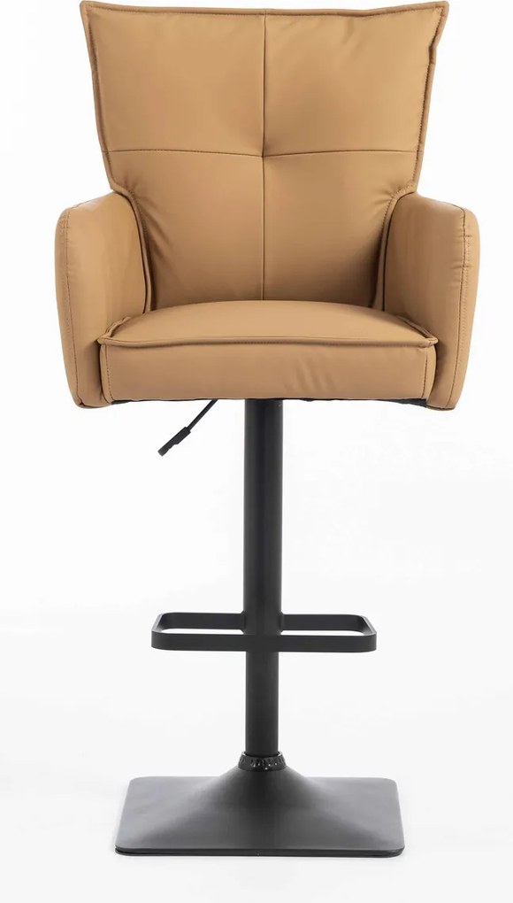 HR250KW Scaun Piele Ecologică Premium Soft Culoare Caramel Bază Neagră