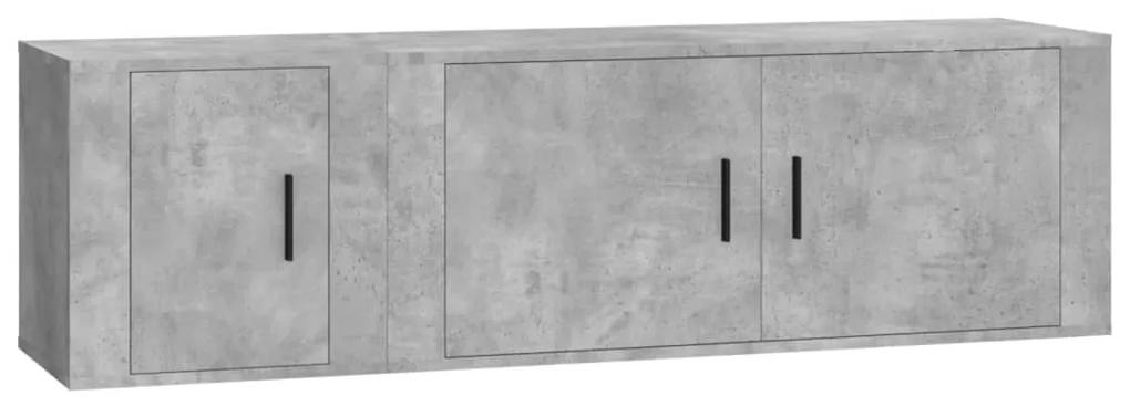 3188426 vidaXL Set dulap TV, 2 piese, gri beton, lemn prelucrat