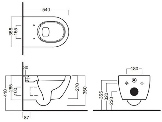 Vas wc suspendat Hatria, Fusion Pure Rim, cu fixare ascunsă, antracit, A0Y1CC08