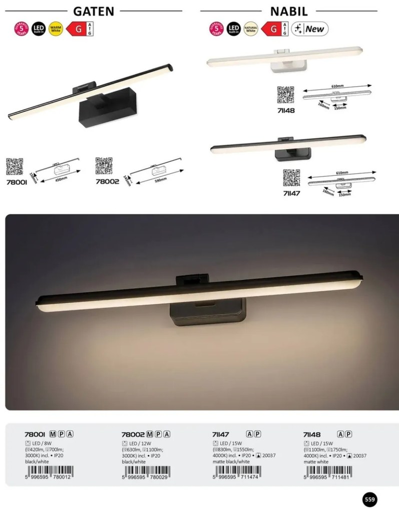 Aplica LED oglinda, tablou Gaten L-59cm