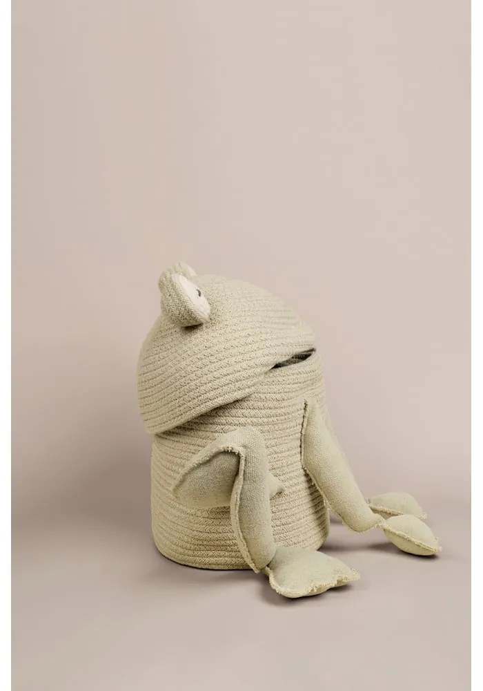 Coș de jucării pentru copii verde deschis din material textil ø 23x35 cm Fred the Frog – Lorena Canals