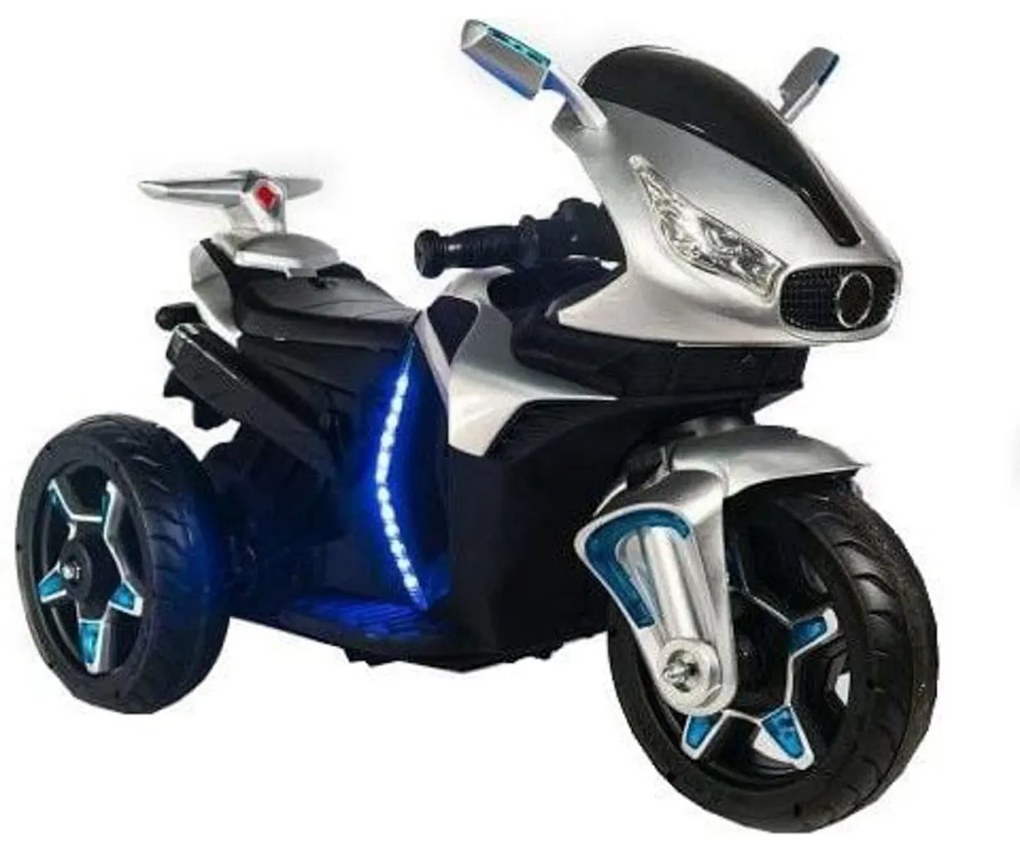 Motocicleta Electrica cu Acumulator Pentru Copii NOVOKIDS™ Shadow Motor, 2-6 ani, max 40 kg, Cu Sunete si Lumini LED, Trotineta Electrica, 3 Roti,