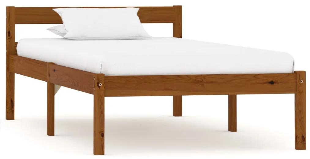 283209 vidaXL Cadru de pat, maro miere, 100 x 200 cm, lemn masiv de pin
