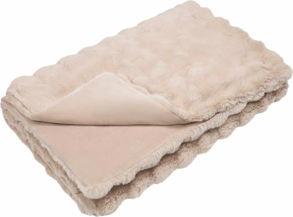 vidaXL Pătură din de iepure artificial antiderapantă Olite Bej