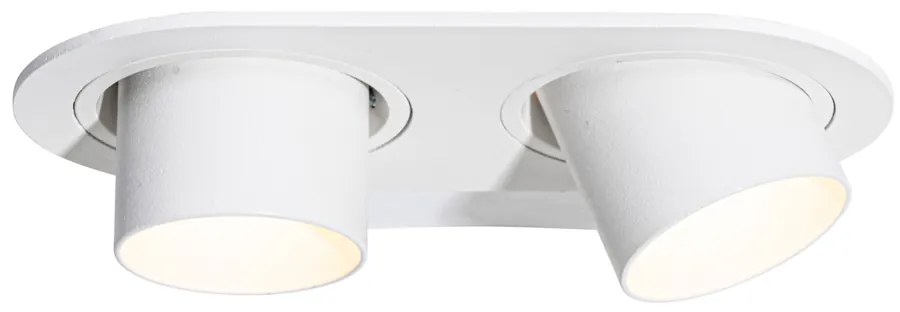 Set de 6 spoturi încastrate albe GU10 35mm înclinabile cu 2 lumini - Installa