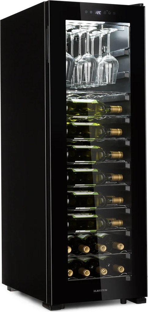 Klarstein Bellevin 62, răcitor de vinuri, 56 de sticle, 5 - 20 °C, clasa de eficiență energetică G, negru