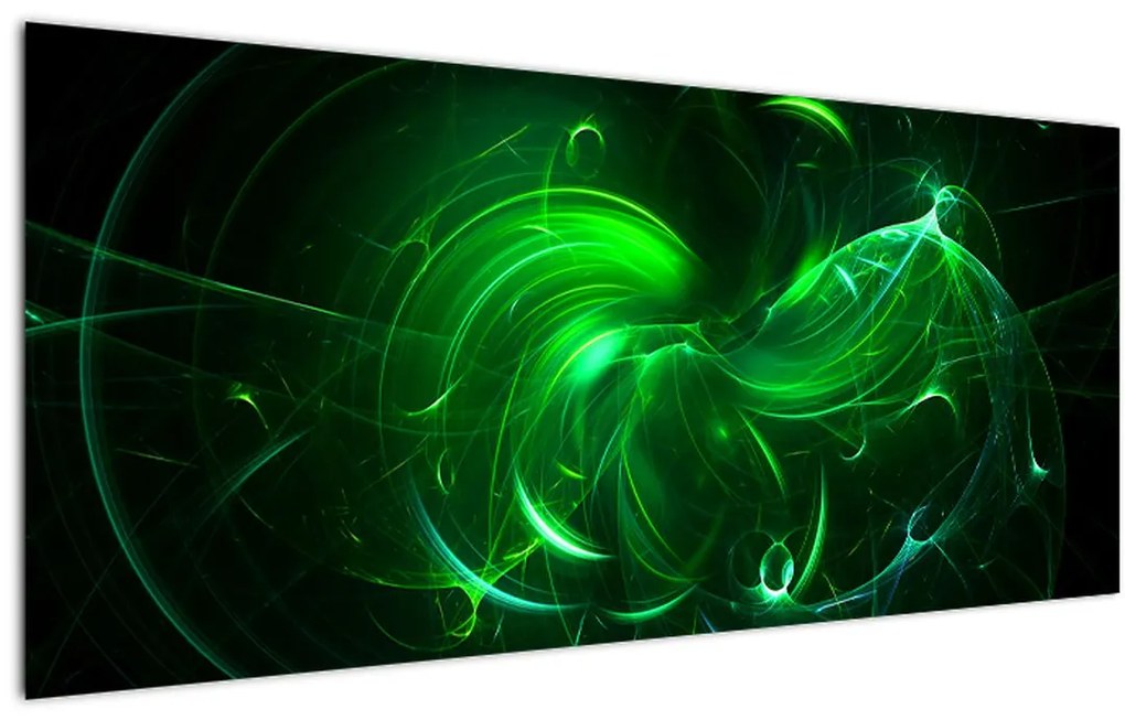 Tablou - abstracție verde (120x50 cm)