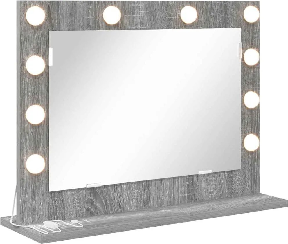 vidaXL Oglindă de toaletă Dreptunghiular Gri Sonoma 60 x 45 x 18 cm