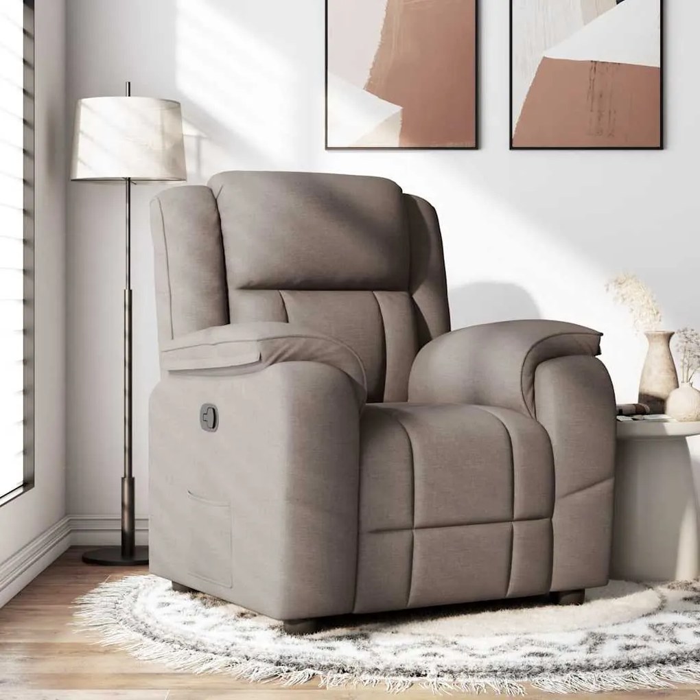 vidaXL Fotoliu rabatabil, gri taupe, material textil