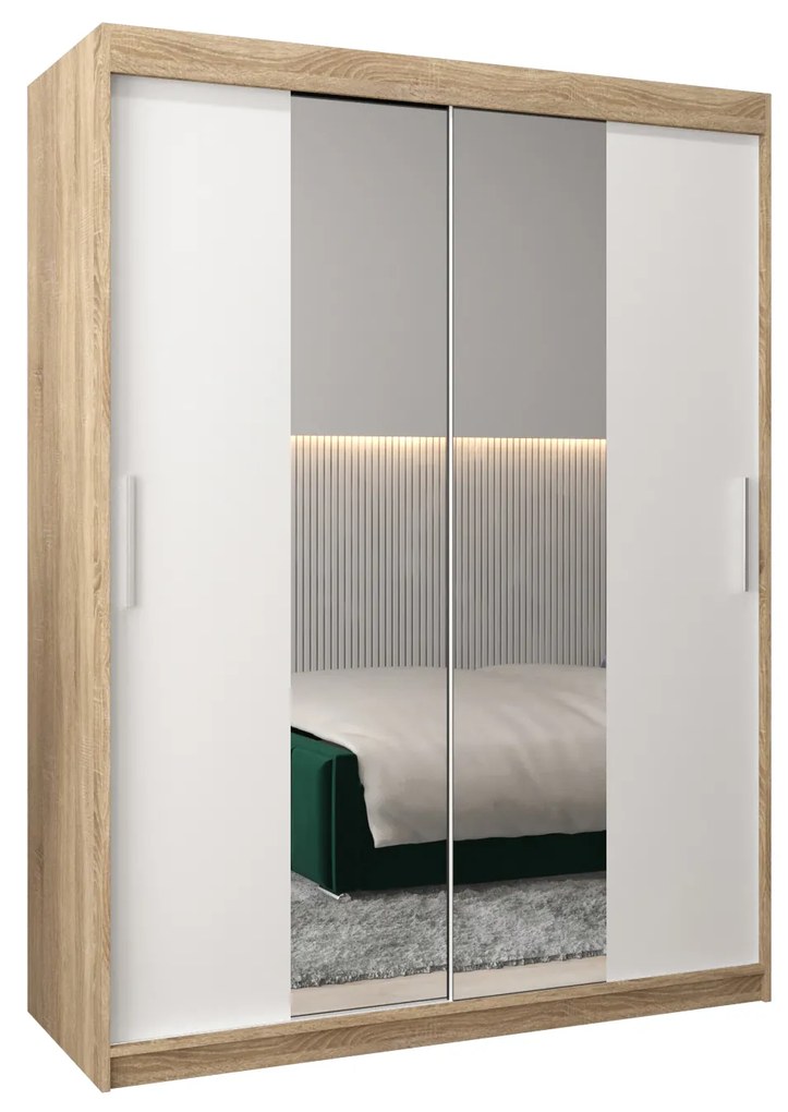 Dulap de haine 150 cm Toki 1 (stejar sonoma + alb mat). 1064912