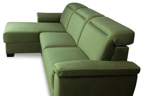 Coltar Extensibil Cu Insula Stanga Dax, 5 Locuri, Cu Lada De Depozitare, Verde, 299 Cm