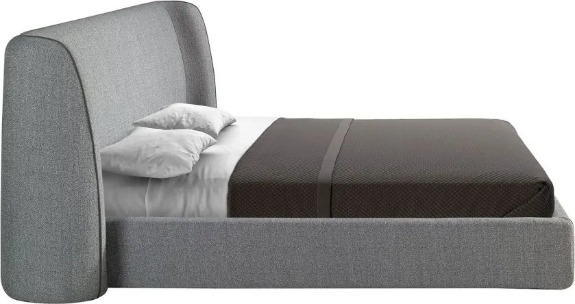 Pat dublu tapitat design LUX Dark grey, 180x200cm