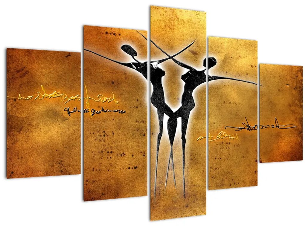 Tablou perechii dansând pictate (150x105 cm)