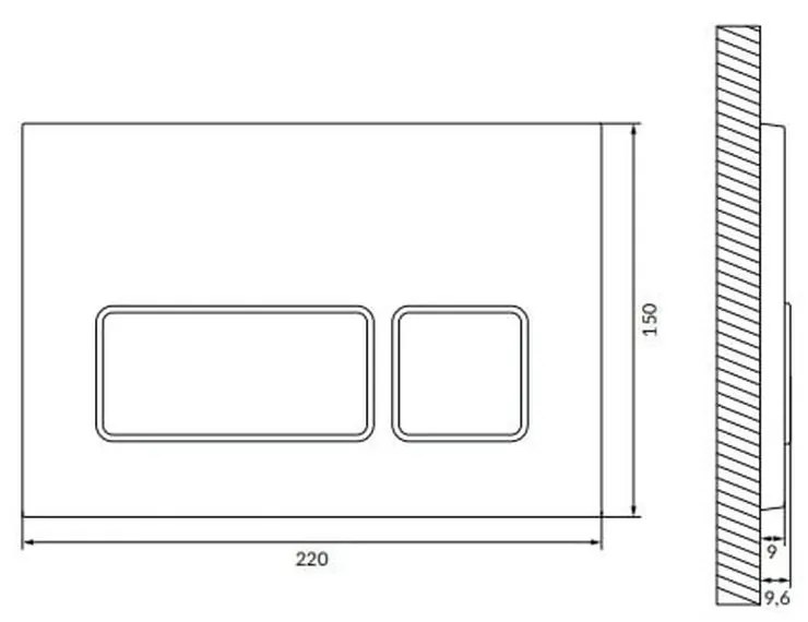 Set vas wc suspendat rimless cu capac Villeroy  Boch, rezervor incastrat si clapeta neagra Cersanit Block