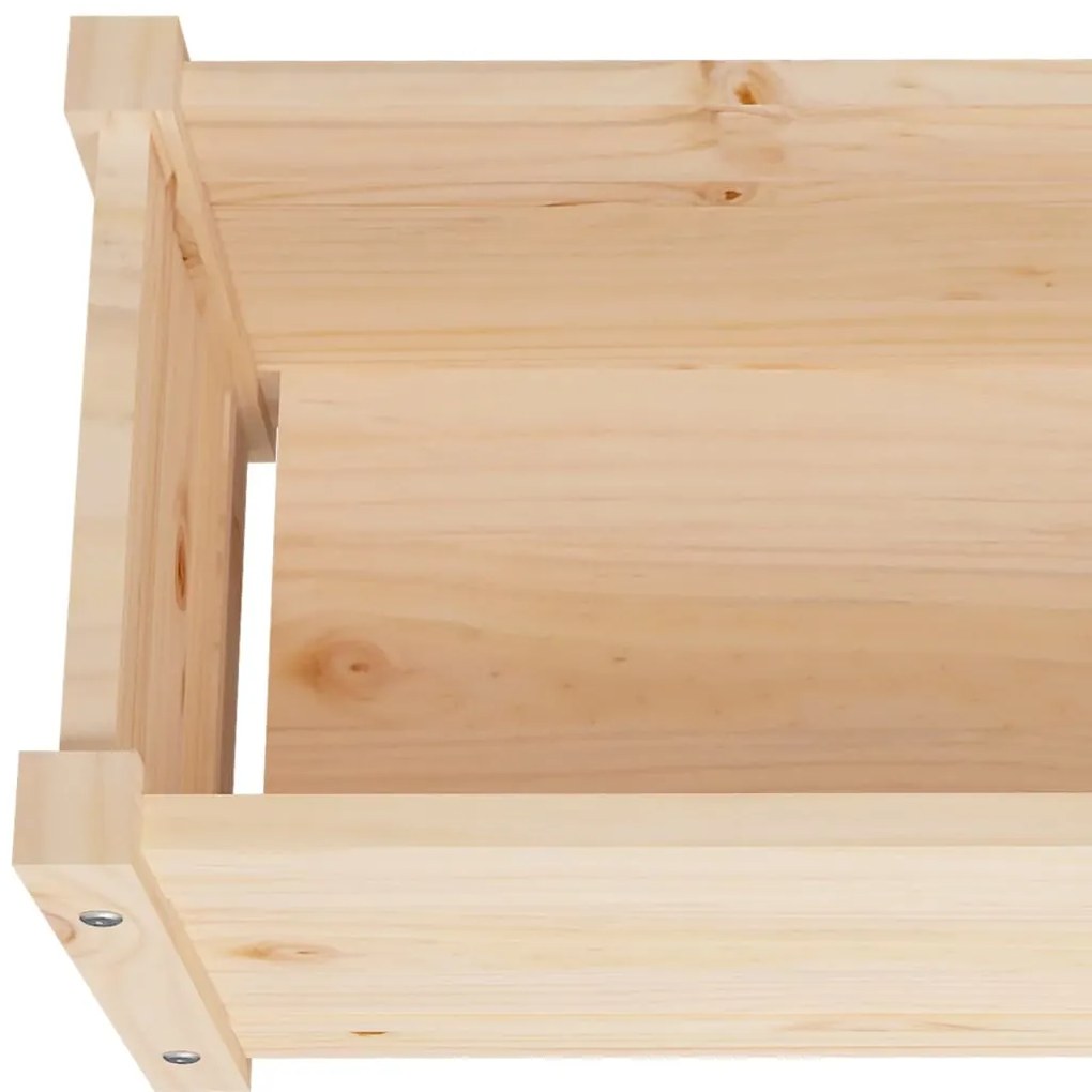 Strat inaltat de gradina, 2 buc., 150x31x31 cm, lemn masiv pin 2, Maro