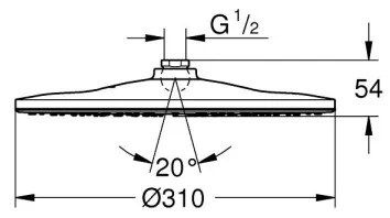 GROHE 26561000 - Cap de duș RAINSHOWER 310 mm crom lucios