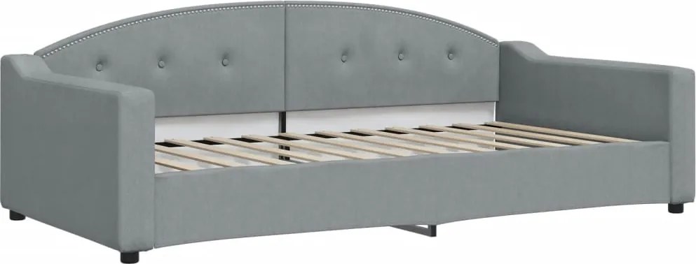 vidaXL Cadru de pat, gri deschis, 100 x 200 cm, material textil