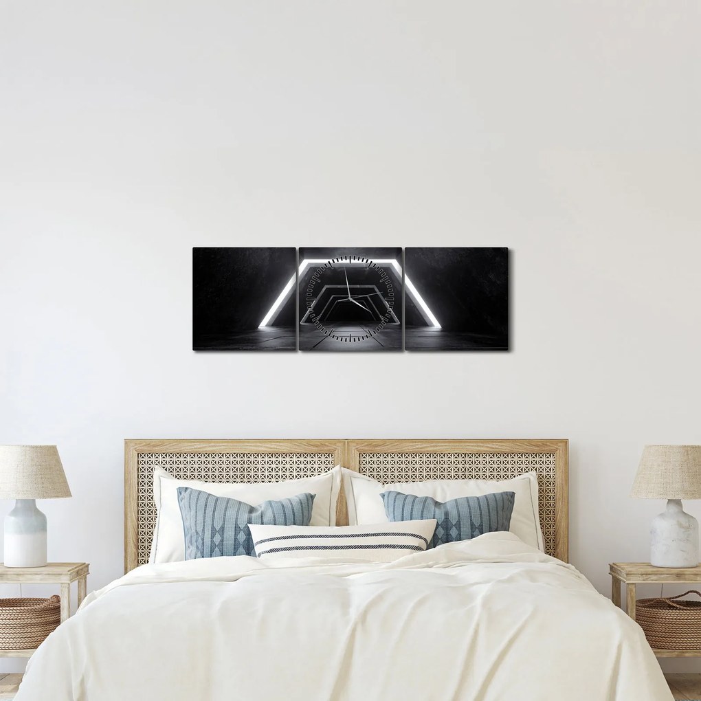 Tablou - Tunel futurist (cu ceas) (90x30 cm)