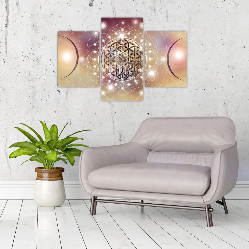 Tablou - Mandala cu elemente (90x60 cm)