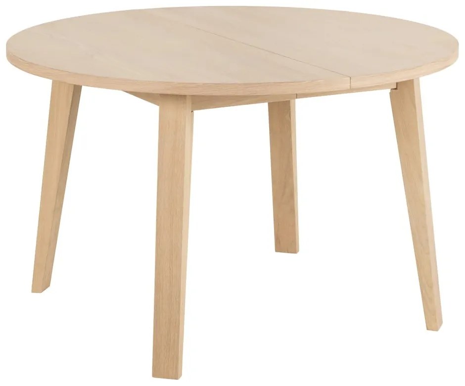 Masă de dining rotundă extensibilă cu blat cu aspect de lemn de stejar ø 120 cm A-Line – Actona
