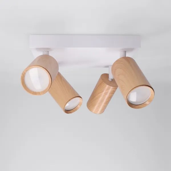 BRILAGI - Spot SELE SQUARE 4xGU10/30W/230V alb/decor stejar