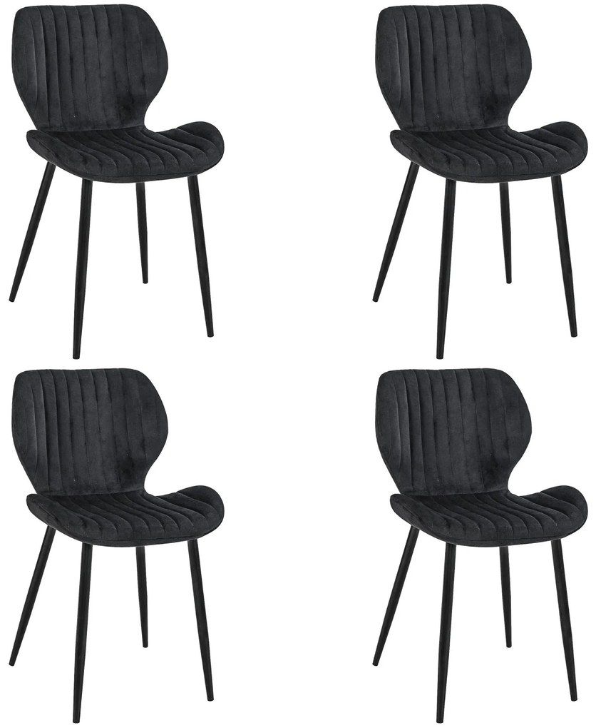 Set 4 buc. scaune sufragerie Xenofobos (negru). 1117272
