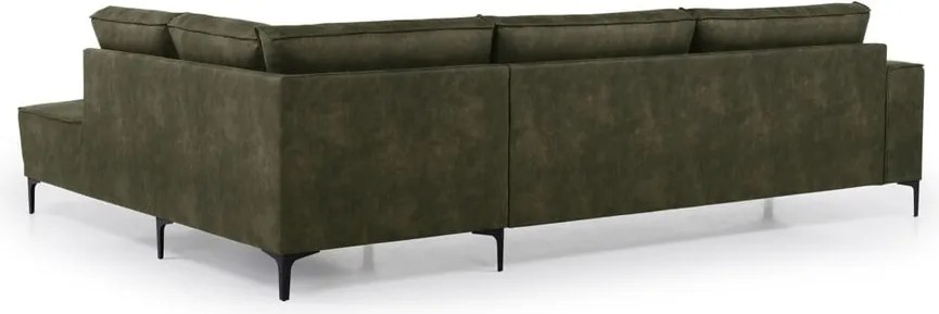 Colțar verde cu tapițerie din imitație de piele (colț pe partea dreaptă) Copenhagen – Scandic