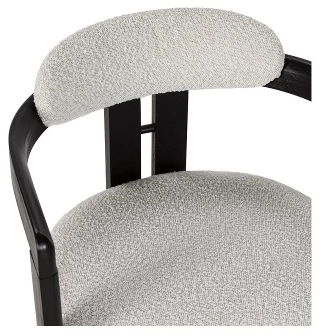 Set de scaune de sufragerie alb/negru cu cotiere 2 buc. tapițat Eiden – MOME