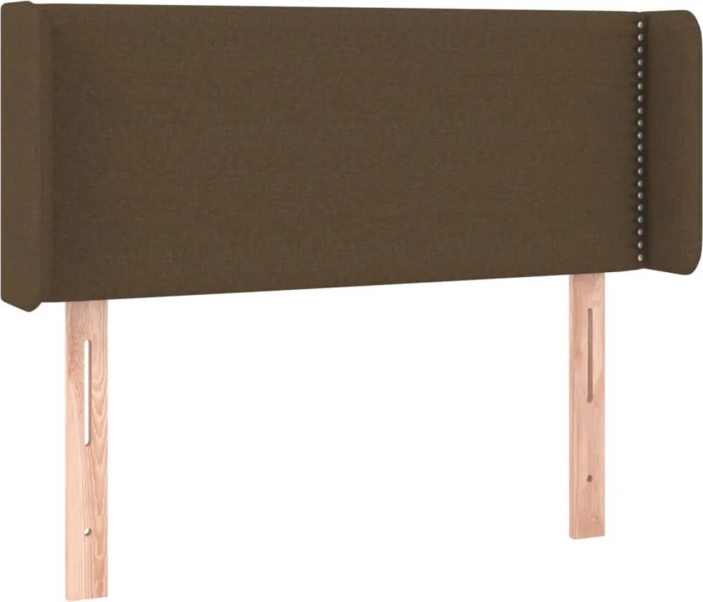 vidaXL Tăblie de pat cu aripioare maro închis 103x16x78/88 cm textil