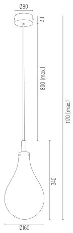 Pendul sticla design decorativ OAKLAND alb/auriu