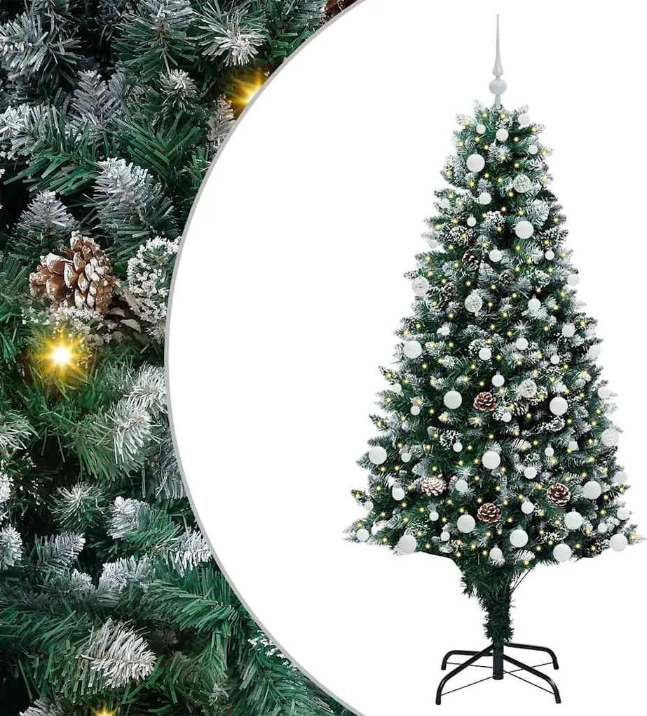 vidaXL Brad de Crăciun artificial Verde 180 cm PVC și Oțel și Plastic