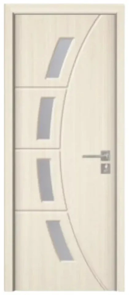 Usa Interior din MDF Novo Doors ND508, Cadru din Lemn Masiv, Geam Sablat, KIT COMPLET, Toc , Manere si balamale incluse (Culoare: Alb, Toc: Fix,