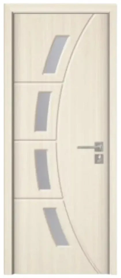 Usa Interior din MDF Novo Doors ND508, Cadru din Lemn Masiv, Geam Sablat, KIT COMPLET, Toc , Manere si balamale incluse (Culoare: Gri deschis, Toc: