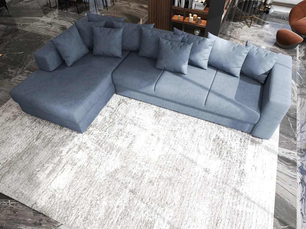 Colțar extensibil dumonde cu ladă de depozitare si sezut confortabil din spuma high-density, Gloria Enjoy Antracit 320x183 cm