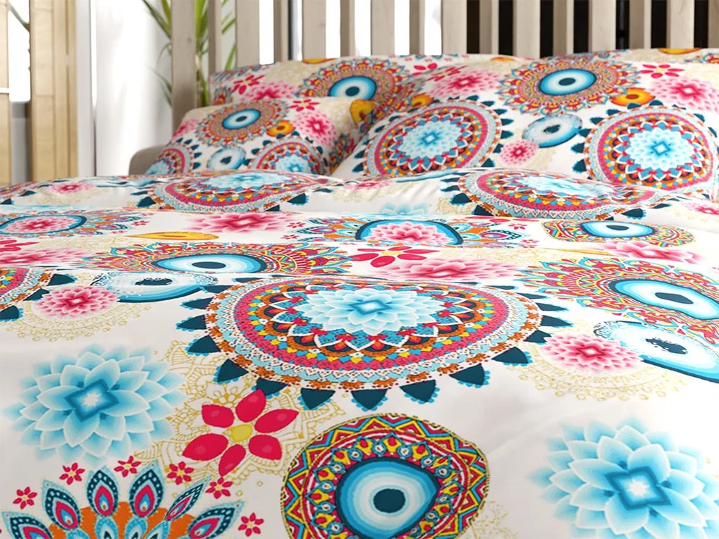 Lenjerie de pat din microfibra GEOMANDALA colorata Dimensiune lenjerie de pat: 70 x 90 cm | 140 x 200 cm