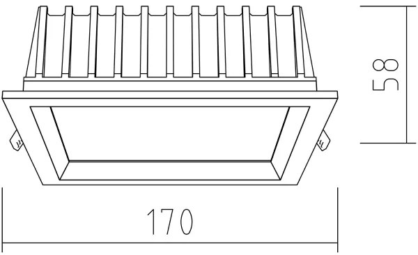 Corp de iluminat LED încastrat SQUARE LED/12W/230V 3000K 17x17 cm lemn masiv stejar APLED