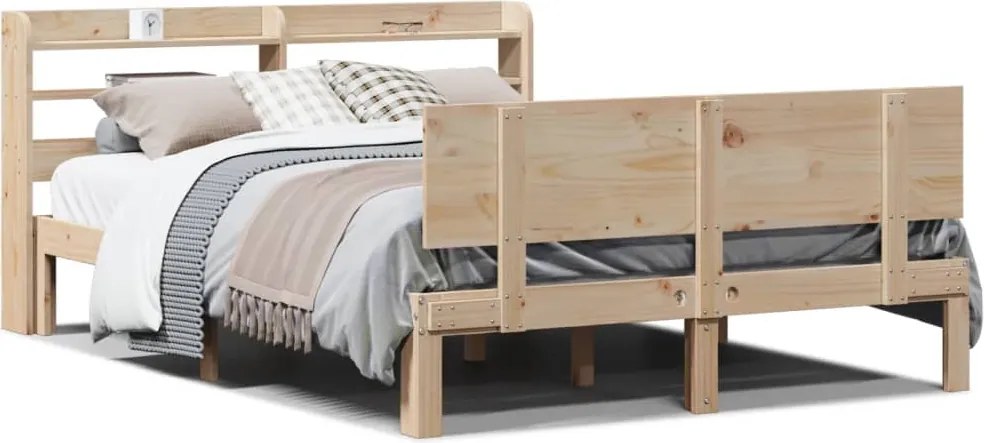 vidaXL Cadru de pat cu tăblie, 150x200 cm lemn masiv pin