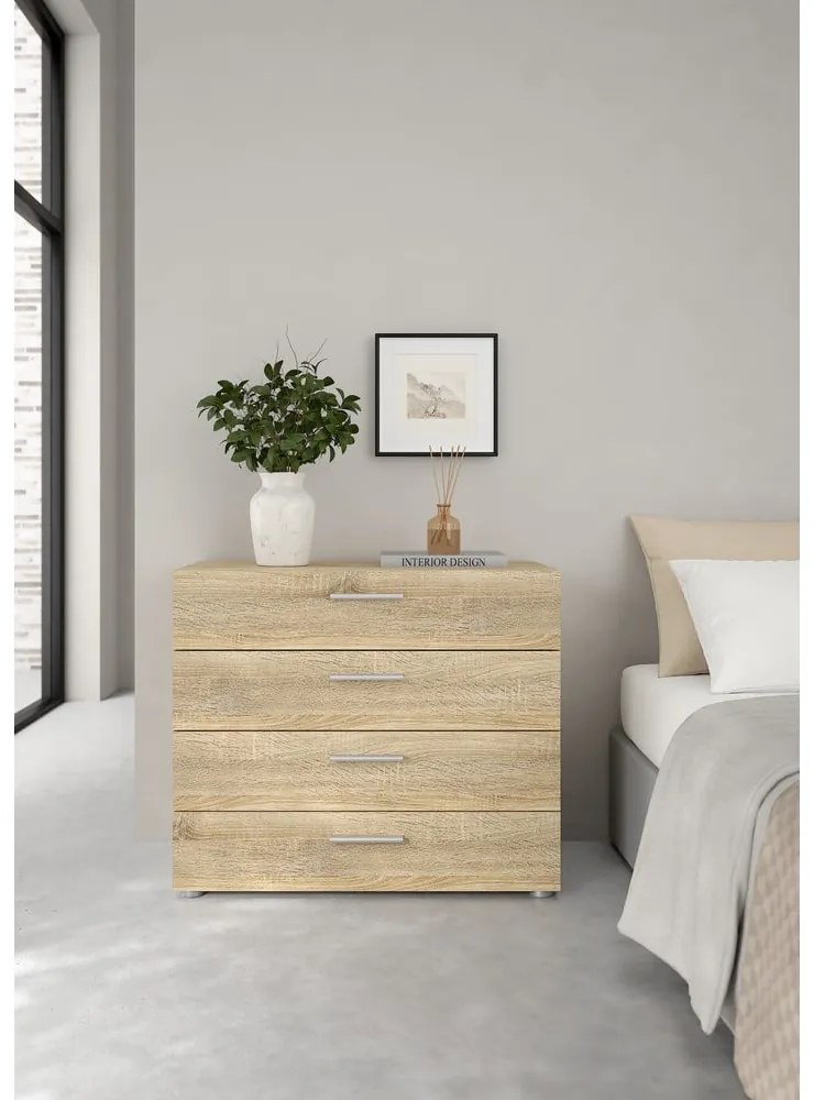 Comodă cu aspect de stejar Tvilum Pepe, 80x68 cm