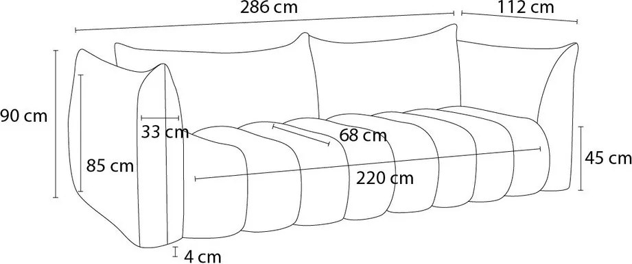 Canapea gri deschis cu tapițerie din țesătură bouclé 286 cm Azra – Bobochic Paris