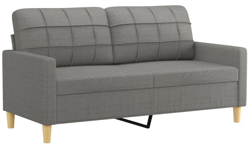 348614 vidaXL Canapea cu 2 locuri, gri închis, 140 cm, material textil
