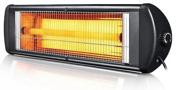 Radiator cu quartz pentru baie Crown EXO-20, 2000 W, Montare pe perete, Rezistent la apa, Negru