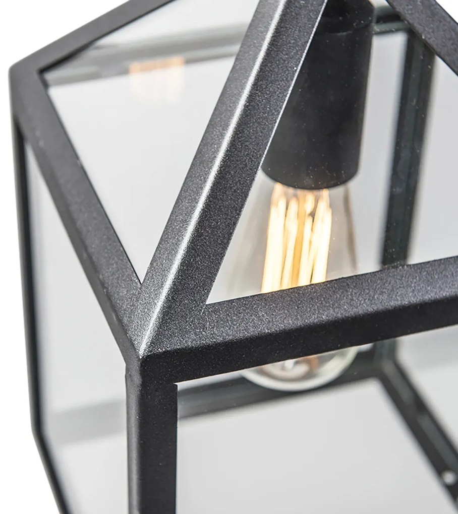 Lampă suspendată industrială de exterior neagră IP23 - Amsterdam