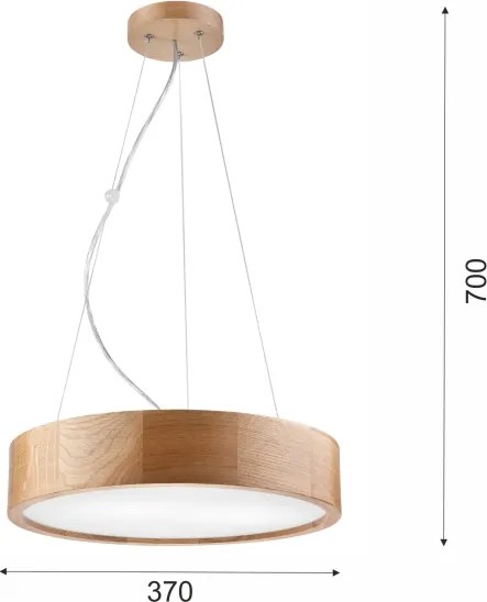 Brilagi - Lustru LED RGBW cu dimmer CARVALHO, 2xE27/15W/230V, Wi-Fi, stejar, Ø 37 cm