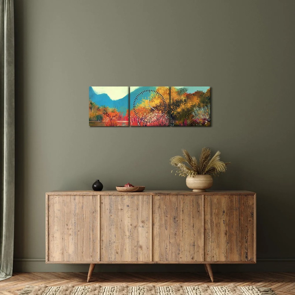 Tablou - Culorile toamnei (cu ceas) (90x30 cm)
